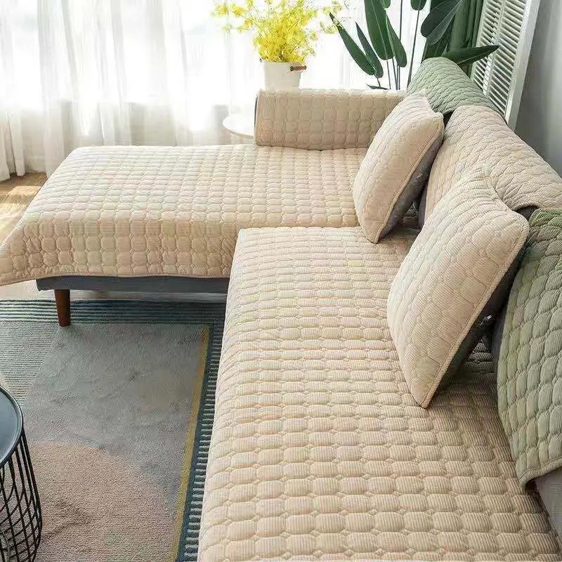 

Winter Corduroy Sofa Mats Universal Fabric Non-Slip Dustproof Simple Modern Seat Cushion Thickened Breathable Woven Sofa Towel