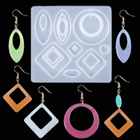 new design 1set earring necklace pendant silicone resin mold jewelry mould dried flower making decorations accessories tools