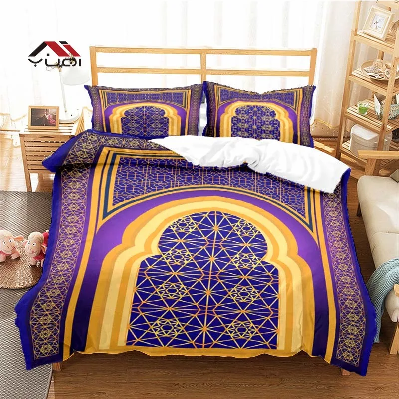 

Комплект постельного белья с пододеяльником и мусульманским рисунком, 10 размеров