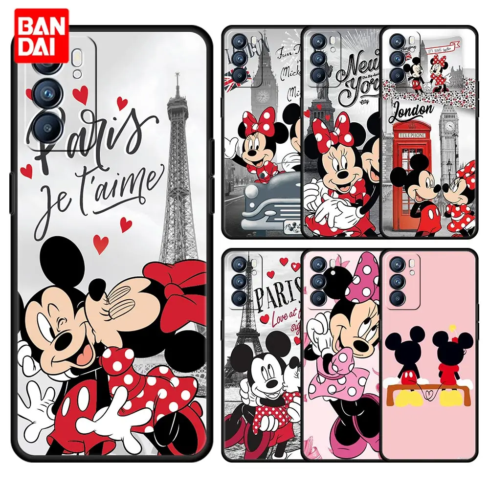 

Disney Minnie Mouse Case for Oppo A53 A52 A3s A5s A12 A9 A15 A31 A54 A74 A93 2020 A94 F19 Pro Style Funda Silicone Cover Black