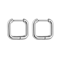 2 colors stainless steel hoop earrings for women punk square cartilage tragus piercing anti allergic man ear buckle dropshipping