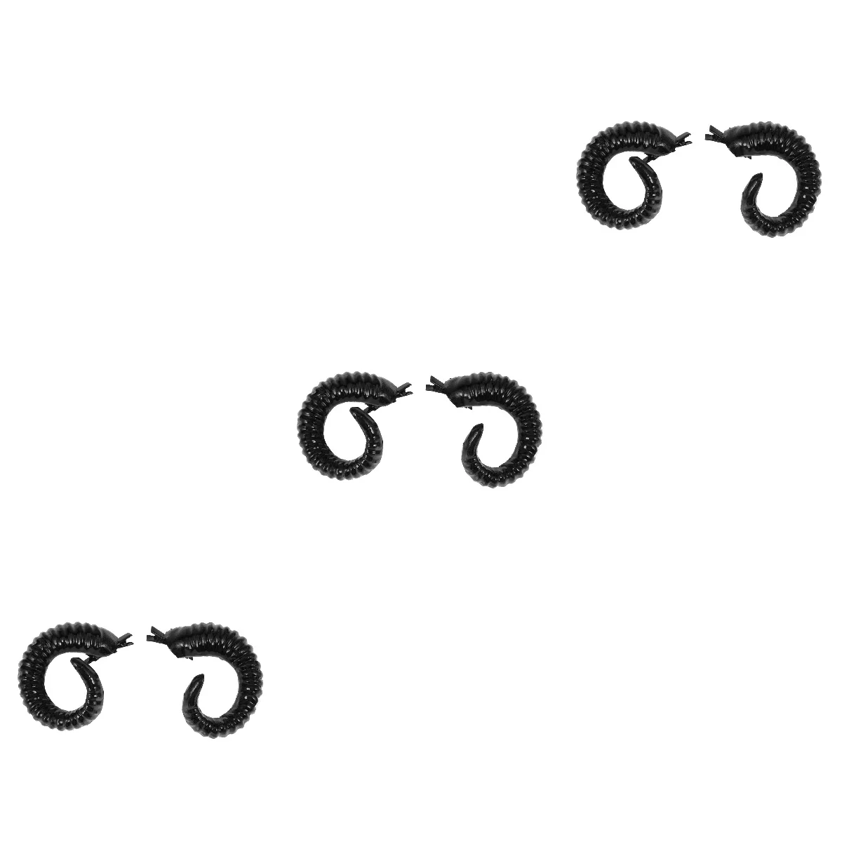 

Set 3 Halloween Costume Party Hair Decor Aritifical Sheep Horns Prom Tiara Headpiece Alligator Clip