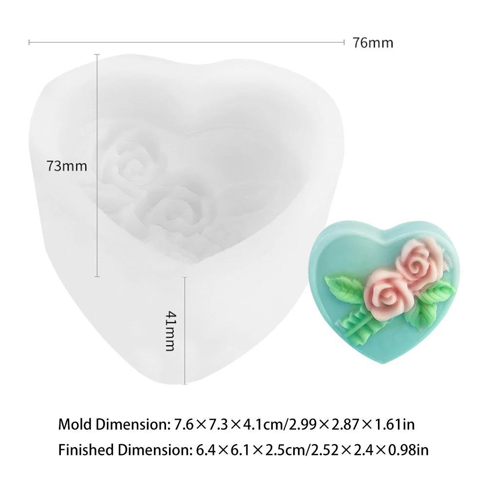 Силиконовая форма в форме сердца для мыла свечи цветов розы сахара сделай сам