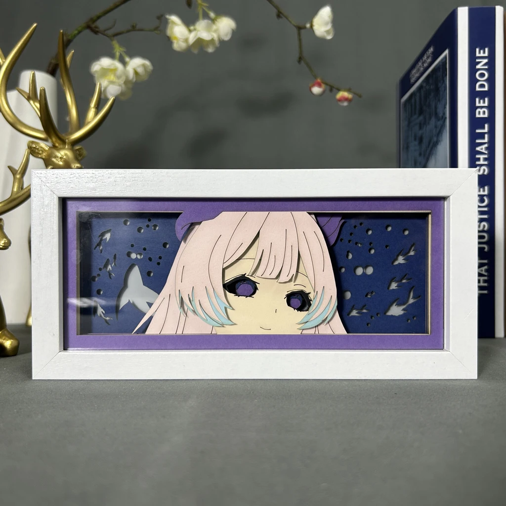 

СВЕТОДИОДНЫЙ 3d фотобокс Genshin Impact Kokomi, украшение для спальни, ночник, подарок на день рождения, 3d бумажная коробка для вырезания теней, ударопрочная лампа Genshin