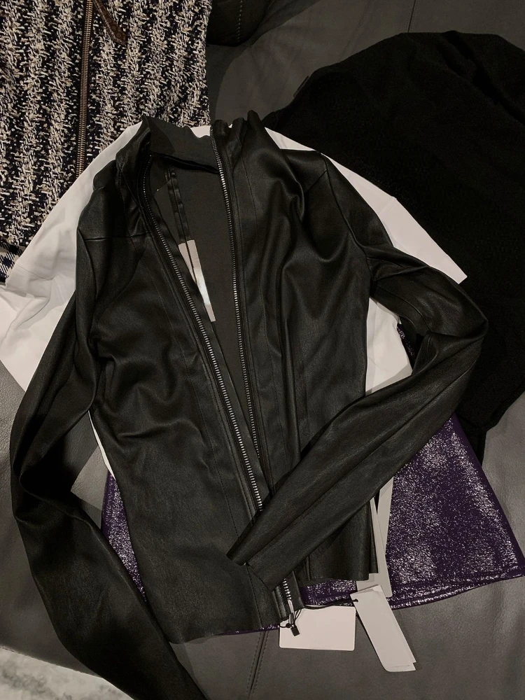 Женская куртка из искусственной кожи Y2k