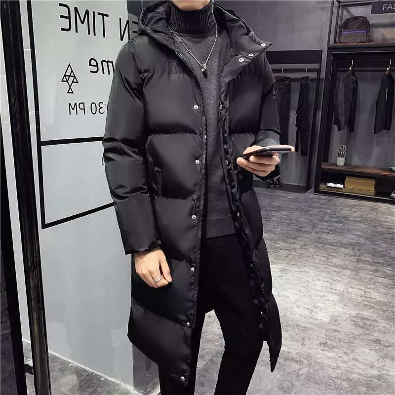 Jackets For Men Hooded Casual Long Down Jackets Thicker Warm Parkas New Male Outwear Winter Coats Slim Fit Jackets 5XL