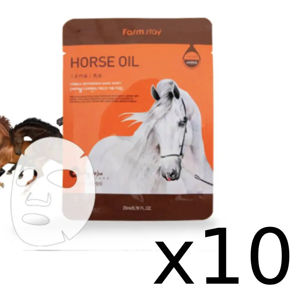 Тканевая маска FarmStay Visible Difference Mask Sheet Horse Oil 23 мл 10шт | Красота и здоровье