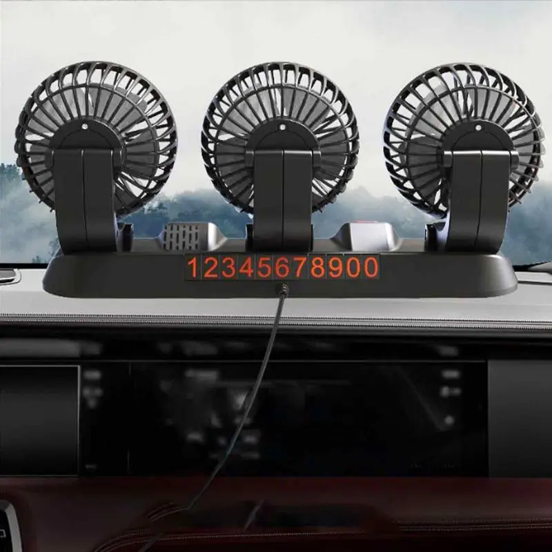 

Car Fan Adjustable Three Head Automotive Electric USB Fan/12V/24V 2 Speeds Car Silent Fan For Truck Car SUV Auto Vehicles