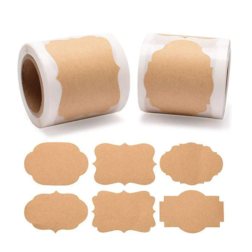 

300 шт., винтажные наклейки из крафт-бумаги, s-этикетки, пустые наклейки в виде пули для журнал, для подарка, искусственная стеклянная бутылка, ...