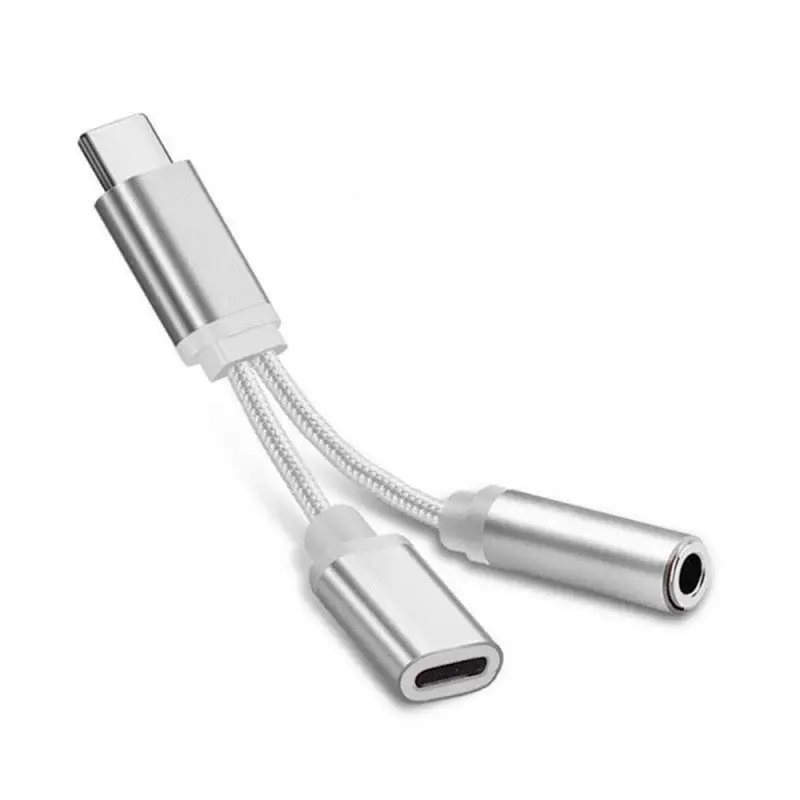 2 в 1 разветвитель для зарядки музыки типа C на 3 5 мм аудио Aux разъем наушников