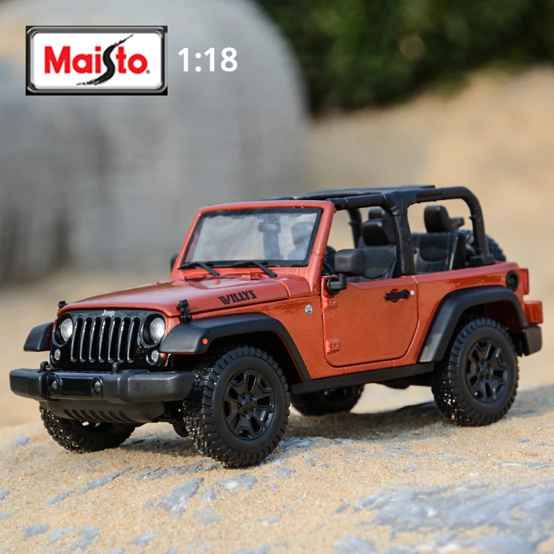 

Модель автомобиля Maisto 1:18 2014 Jeep Wrangler из сплава, литая металлическая игрушка, модель внедорожника, Коллекционная модель автомобиля, подарок для детей