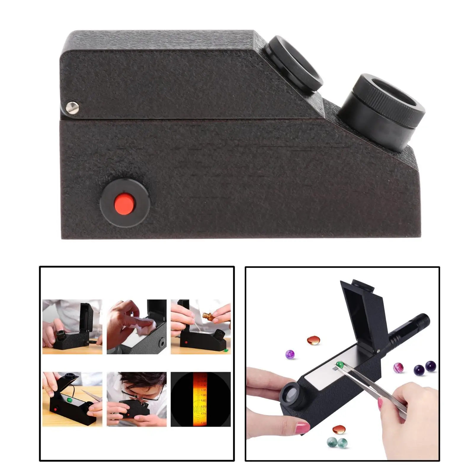 

Gemstone Jewelry Gem Refractometer Diamond Tester 1.30-1.81 RI for Measuring The Refractive Index