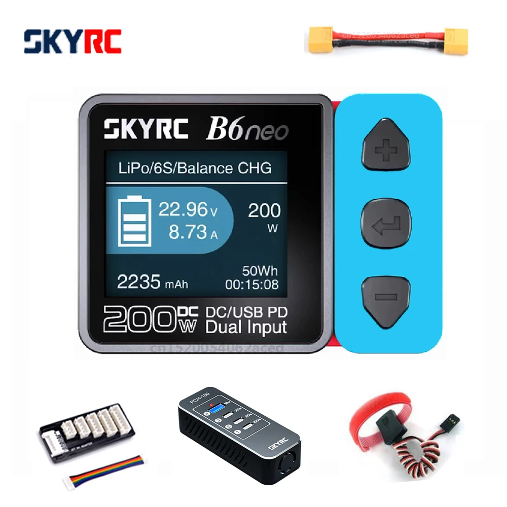 Оригинальное балансирующее зарядное устройство SkyRC B6 neo Lipo для аккумуляторов переменного тока 80 Вт постоянного тока 200 Вт многофункциональная умная зарядная док-станция PD