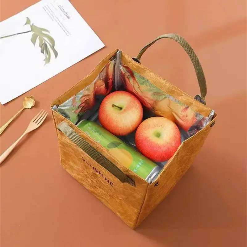 

Бумажная сумка для ланча Dupont, водонепроницаемая изоляционная сумка, японский Ланч-бокс из алюминиевой фольги, сумка, сумка, офисный Ланч-бокс, сумка