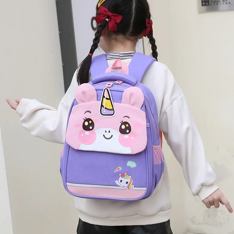 New Kindergarten School Bag Cartoon Fashion Unicorn Backpack Preschool Boys and Girls To Load Reduction Backpacks Large Capacity
