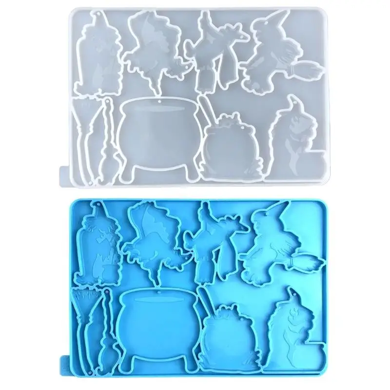 

Хэллоуин ведьма украшения литье из смолы силиконовая форма женский брелок декоративный кулон ювелирная форма для поделок DIY