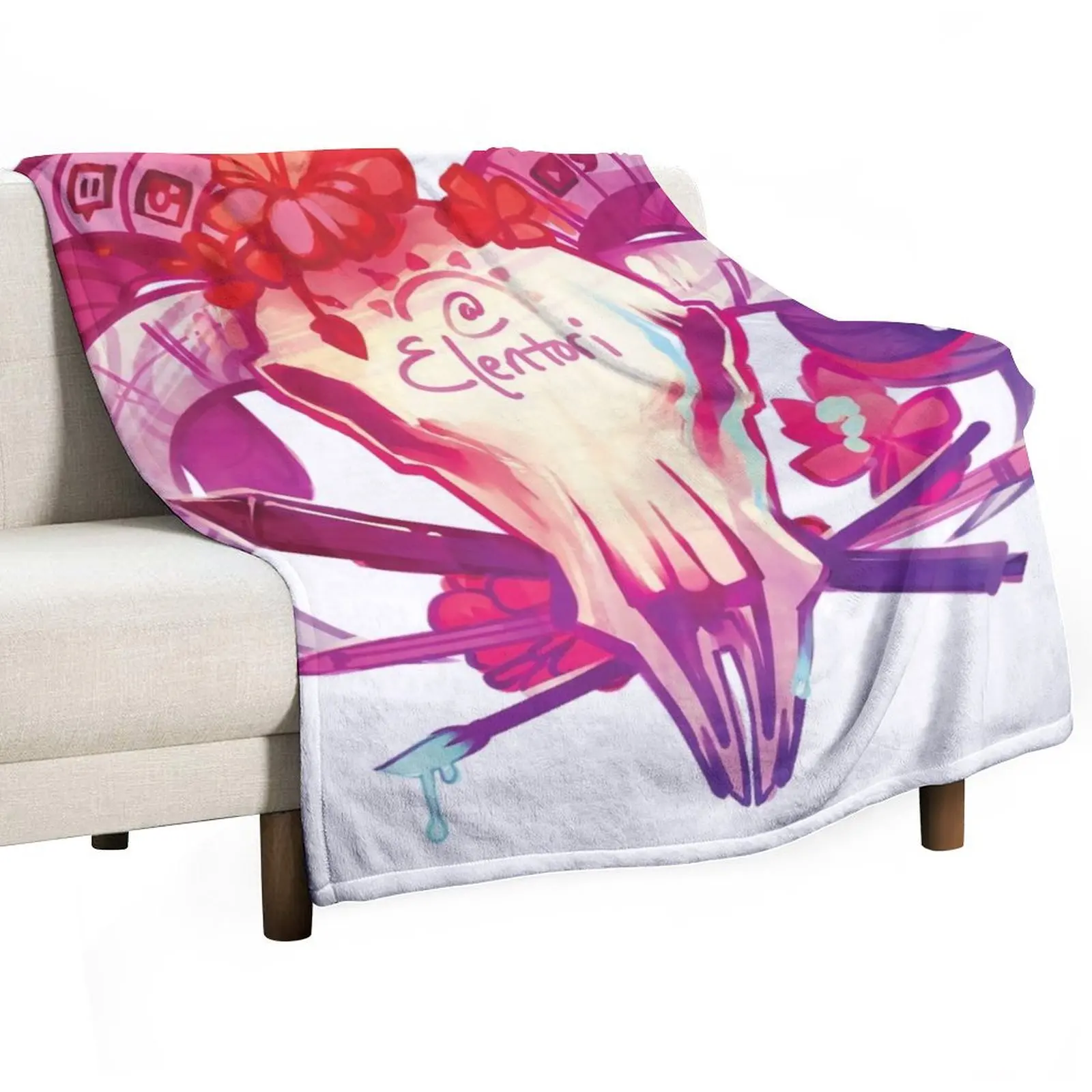 Одеяло Elentori с черепом винтажное летнее покрывало в среду