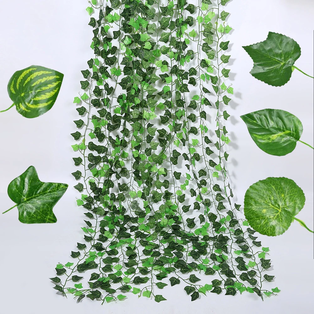 Green Vine Artificial Plants Home Decor Hanging Fake Flowers Garland Leaves DIY For Wedding Party Room Garden Decoration Outdoor