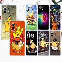 cartoon pikachu pokemon for xiaomi mi 12 12x 11 11t 11i 10t 10 pro lite ultra 5g 9t 9se a3 transparent soft tpu phone case