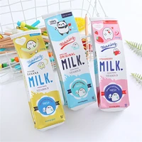 milk bottle pencil case office stationery and school supplies high capacity pu material pencil bag school student supplies