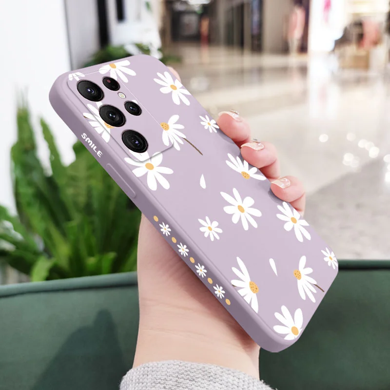 Plain Daisies Phone Case For Samsung Galaxy S23 S22 S21 S20 Ultra Plus FE S10 S9 S10E Note 20 ultra 10 9 Plus Cover