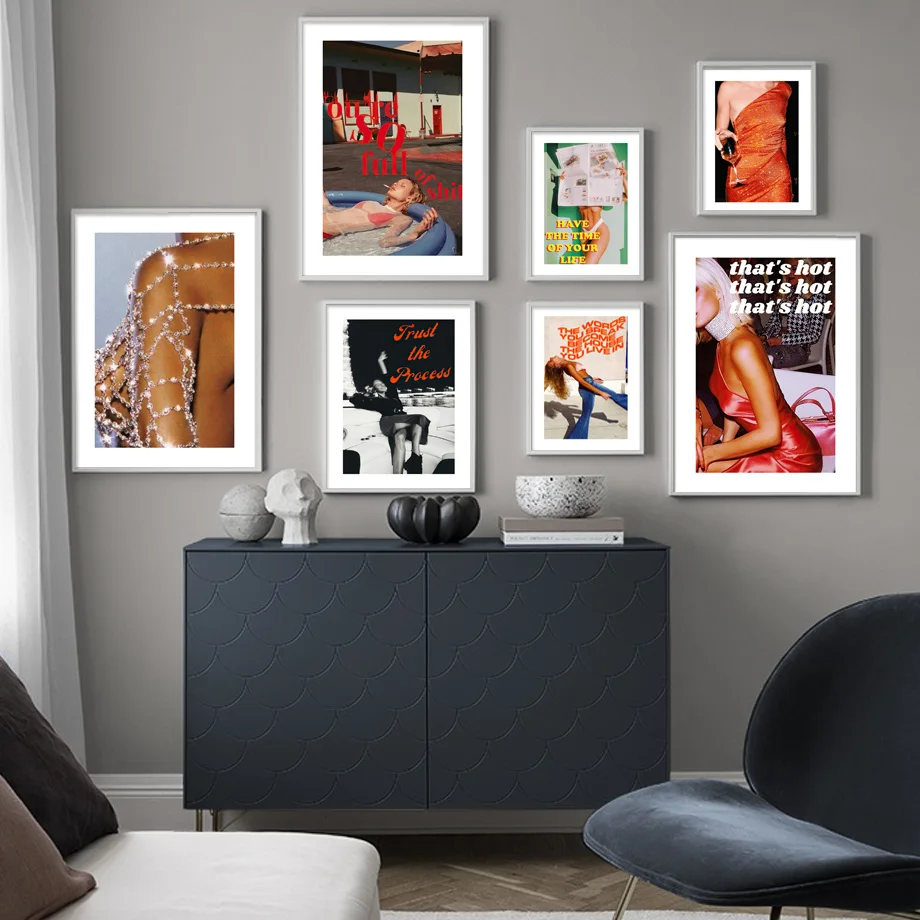 

Hot Sexy Girl Diamond Wine Feminism Quotes Wall Art Canvas Painting Nordic Posters And Print Wall Pictures For Living Room Decor
