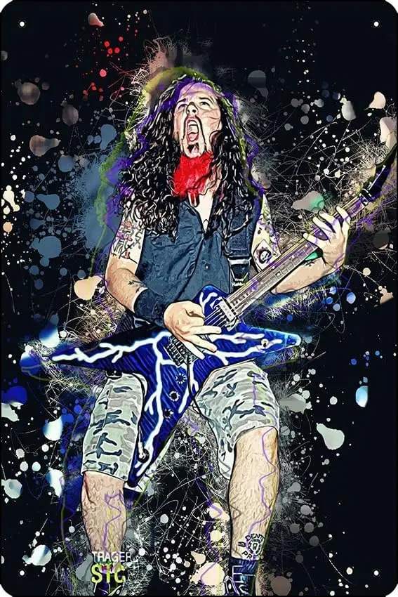 D-im-eb-ag D-ar-re-ll Металлическая жестяная вывеска в стиле рок-арт 8 x 12 дюймов Настенный