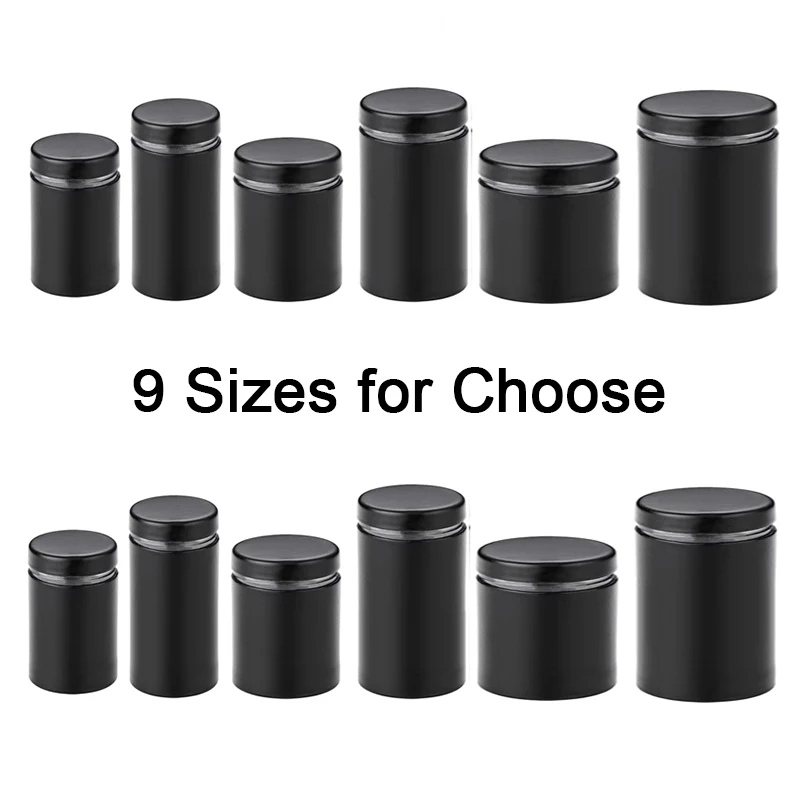 

В наличии 200 шт. полые рекламные фотоболты из нержавеющей стали черный акриловый знак рекламный щит стеклянные стойки штифты 9 размеров