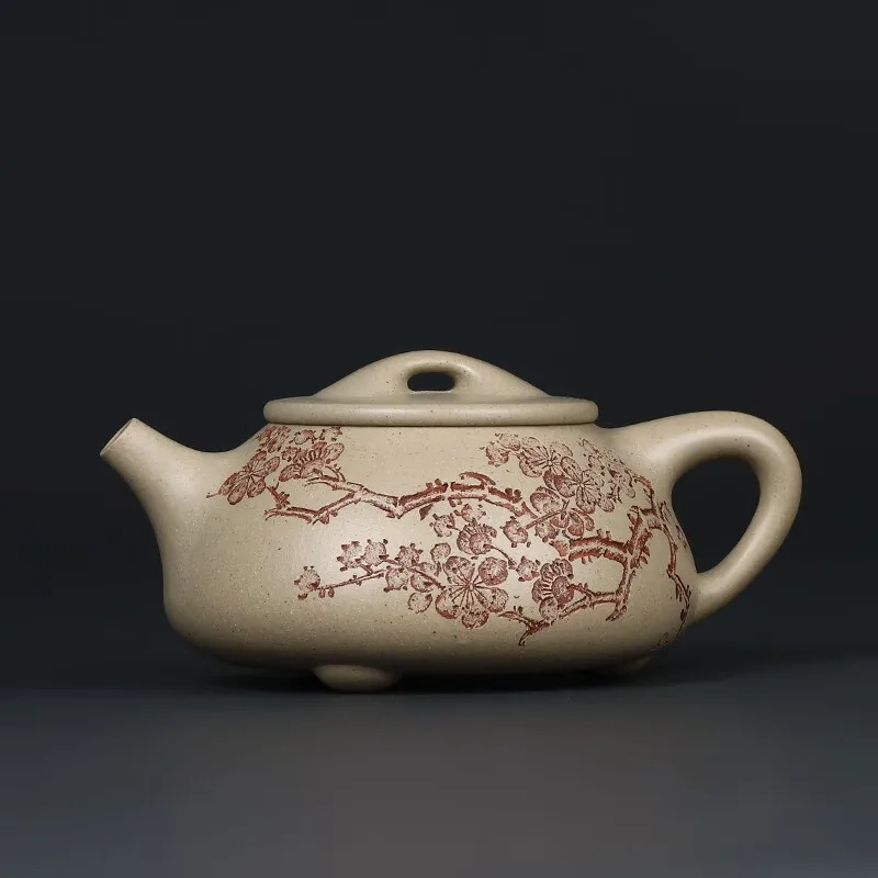 

Zanghutianxia [Jingzhou Kiln Collection] Yixing Purple Clay Pot Handmade Jingzhou Stone Gourd Ladle Pot Tea Set Benshan Green Cl