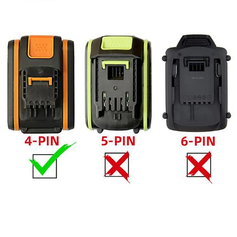 Адаптер для лампы фонарик USB-зарядное устройство Worx Orange 4 контакта разъем 20 в