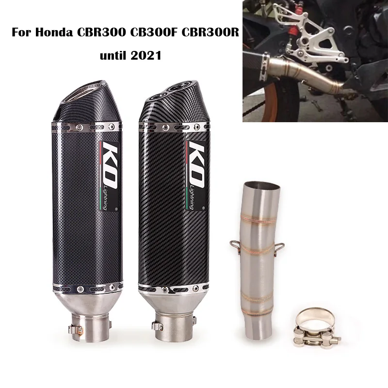 

Exhaust System Muffler Tail Pipe 51mm Connecting Link Tube Stainless Steel DB Killer For Honda CBR300 CB300F CBR300R Until 2021
