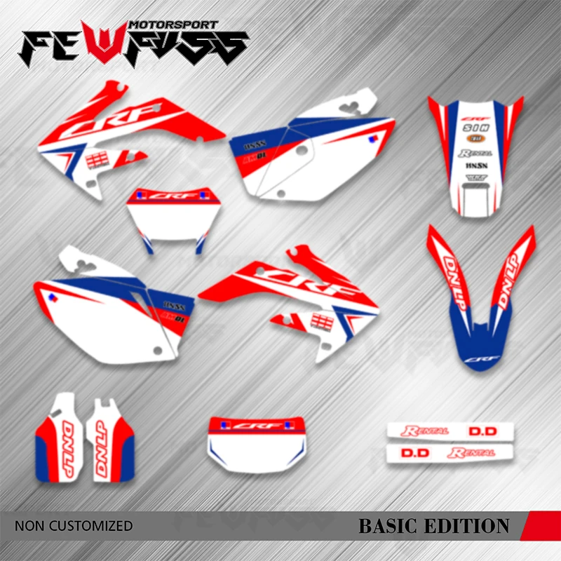 Фото Fewfuss для Honda CRF250X 2004-2007 2008-2019 графический фон наклейки наборы наклеек номер имя на заказ №1