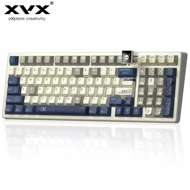 XVX K98 Трехрежимный интеллектуальный дисплей Механическая клавиатура Gundam SEED 2 4G