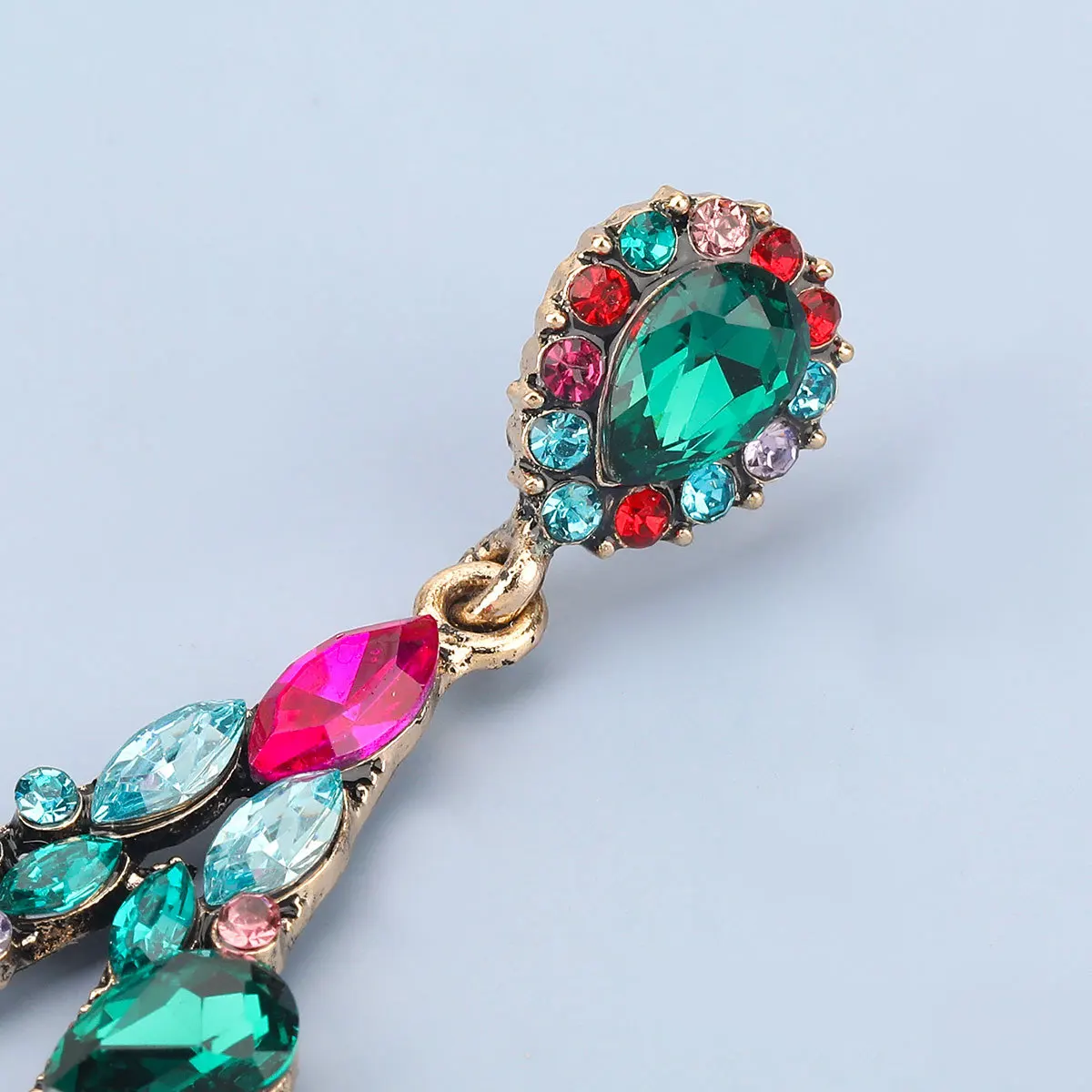 2023 Trend New Five-pointed Star Dangle Earrings Inlaid Colorful Rhinestone Women Luxury Statement Jewelry Party Accessories