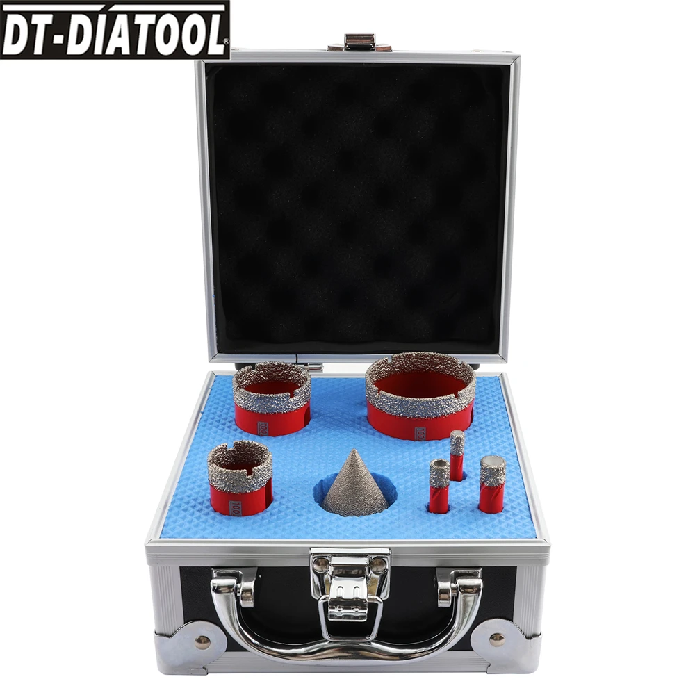 

Diamond Drilling Bits Kit withTriangle Shank Hole Saw Core bits Drilling Crown for Marble Granite Porcelain Tile