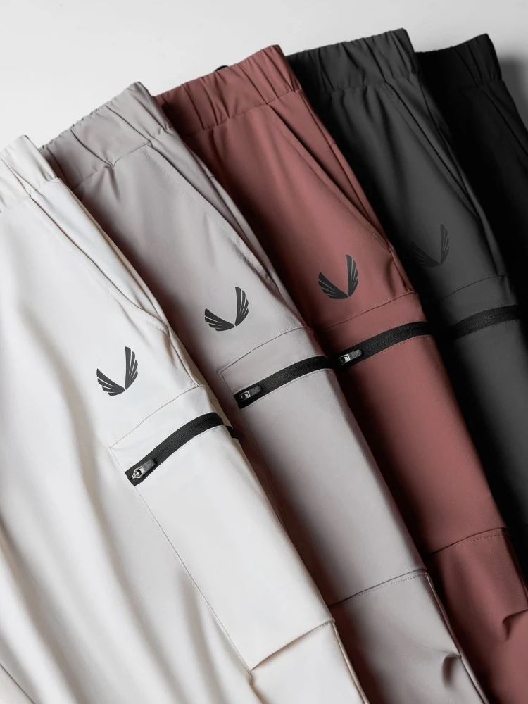 

INLAY POCKET HIGH RIB JOGGER Quick Dry Sports Men Pants Zipper Pocket Training Running Pants Trousers Fitness Casual Sweatpants