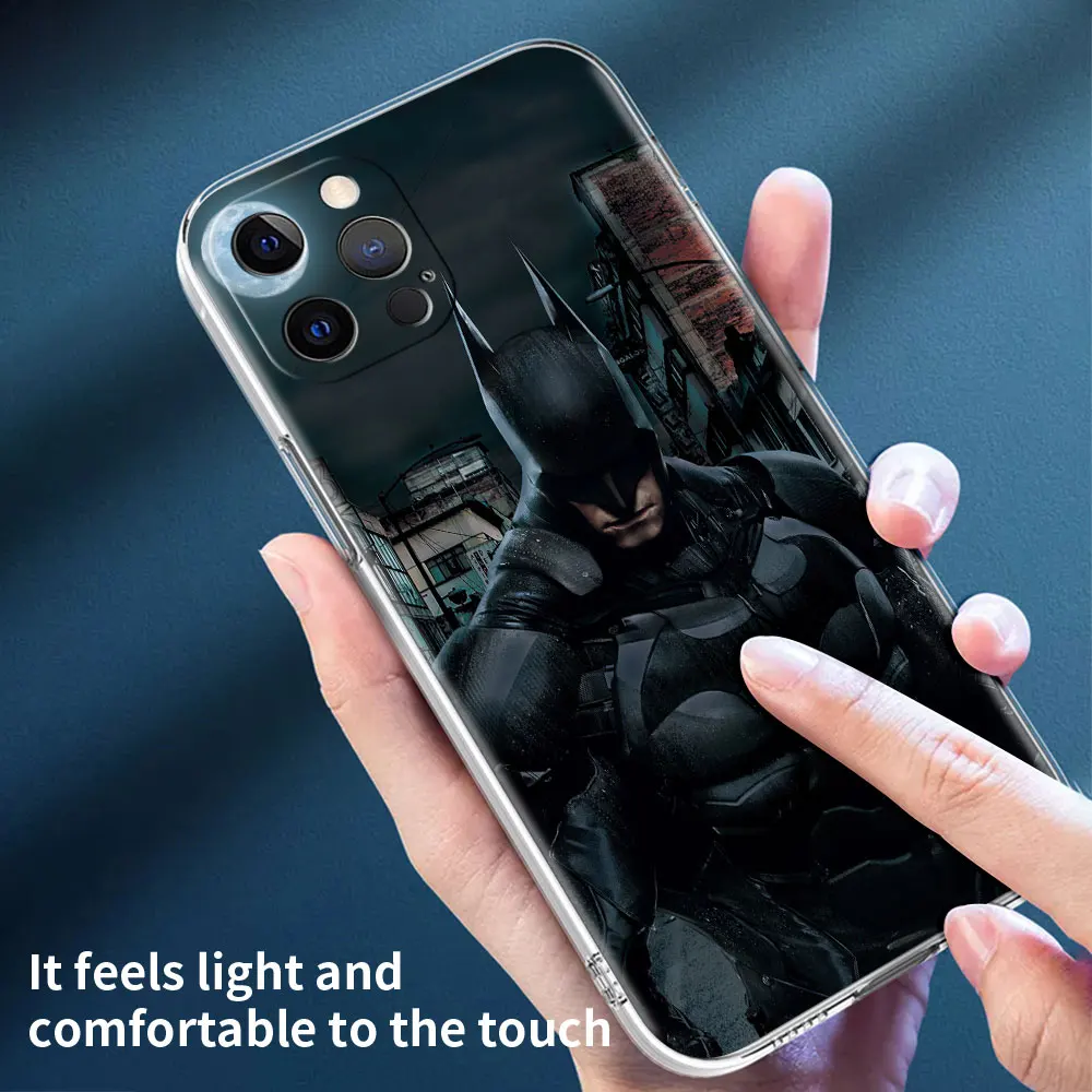 Крутой прозрачный мягкий чехол с Бэтменом для iPhone 13 11 12 7 XR X XS Max 8 6 6S Plus SE 2020 13Pro