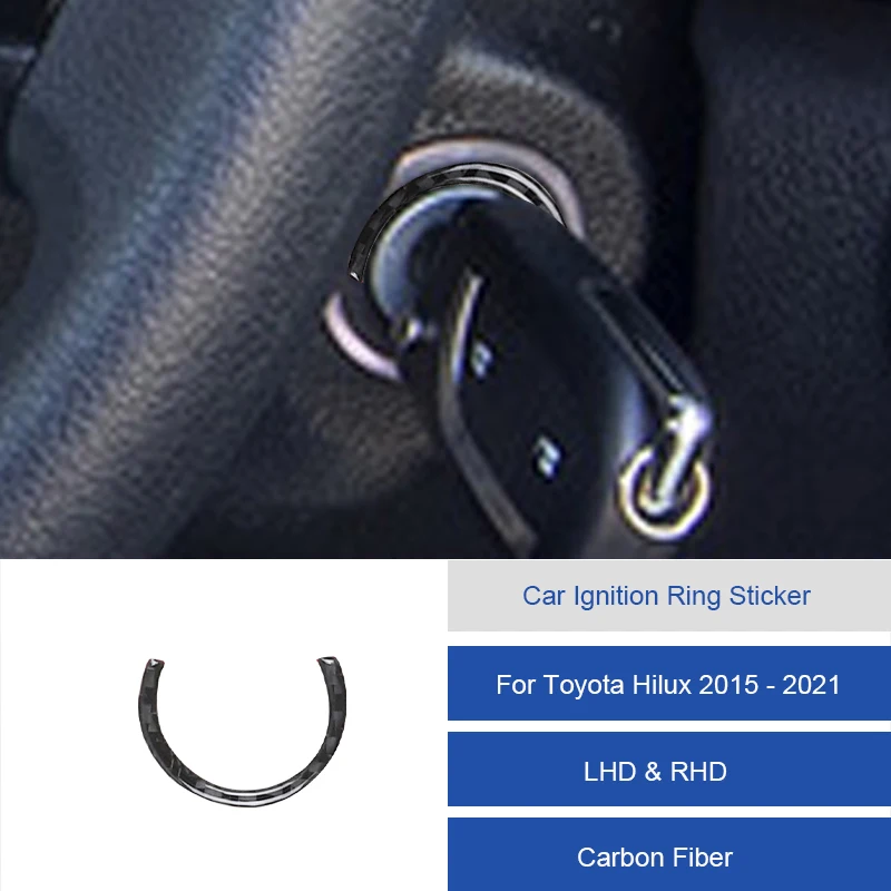 Для Toyota Hilux 2015-2021 наклейка на кольцо зажигания из углеродного волокна отделка