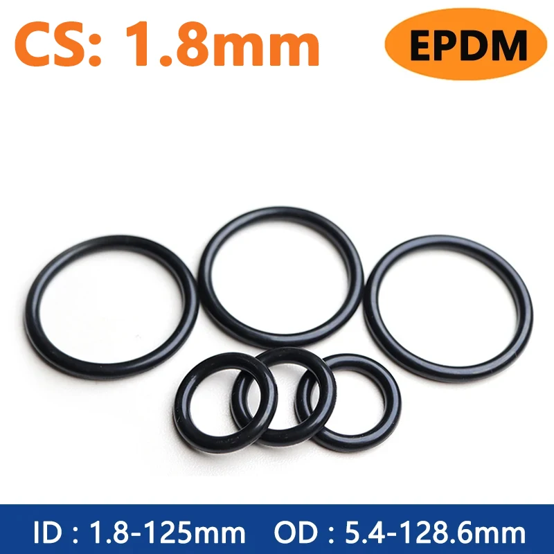 

Резиновые уплотнительные кольца EPDM, черные, 1,8 мм