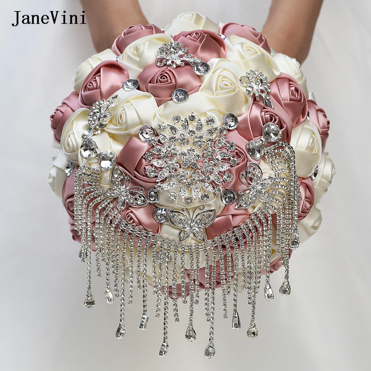 Роскошные Кристаллы jaevini Обнаженная розовая свадебная брошь букеты