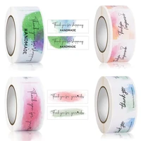 thank you for your order sticker roll watercolor gift packaging sealing labels tags for gift packaging decors rectangle stickers