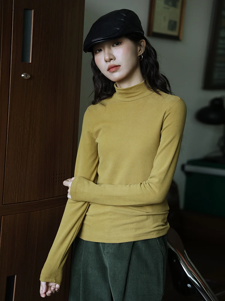 Разноцветная внутренняя одежда водолазка топ женская зимняя новая пригородная