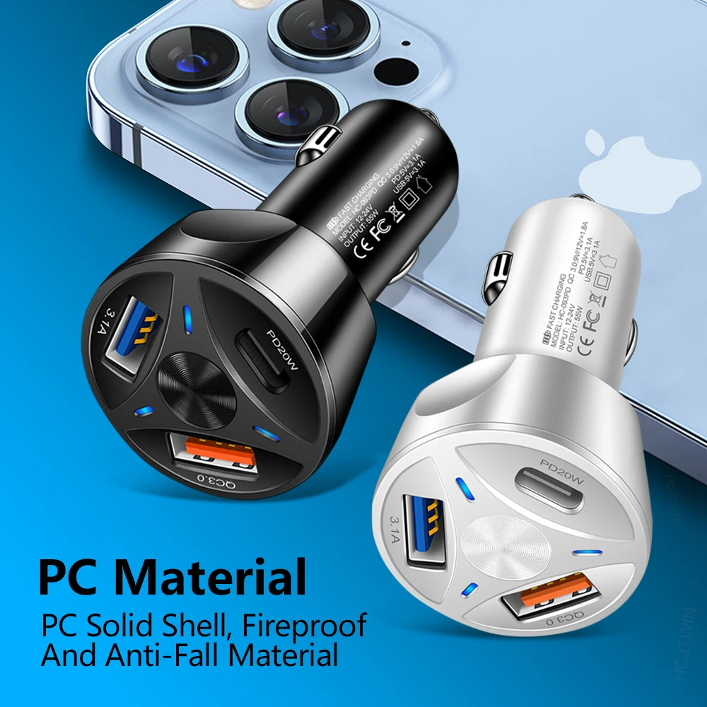 Автомобильное зарядное устройство USB Type-C для iPhone 13 Pro Xiaomi Huawei Samsung |
