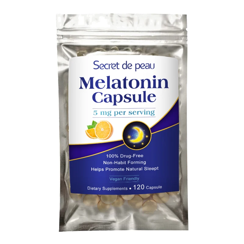 

SDP 120PCS 5 Mg Melatonin Capsules Solve insomnia Help sleep Adult night sleep supplement capsules Melatonin 5Mg Help Sleep