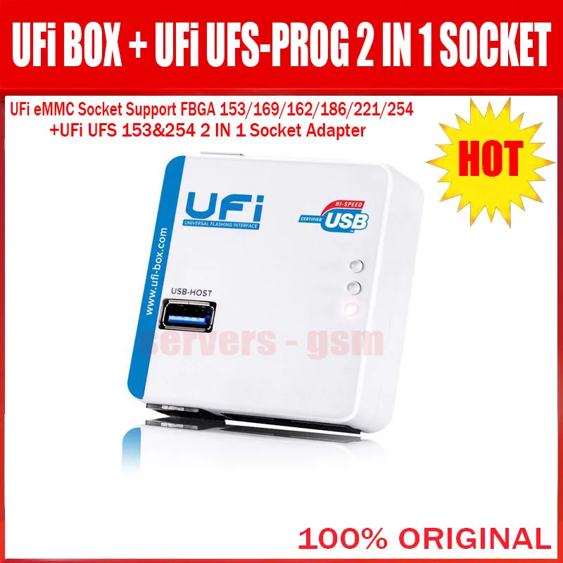2023 новая оригинальная коробка UFI/UFi UFS-Prog / UFS 2 в 1 розетка (UFS BGA 153/254) UFi с поддержкой