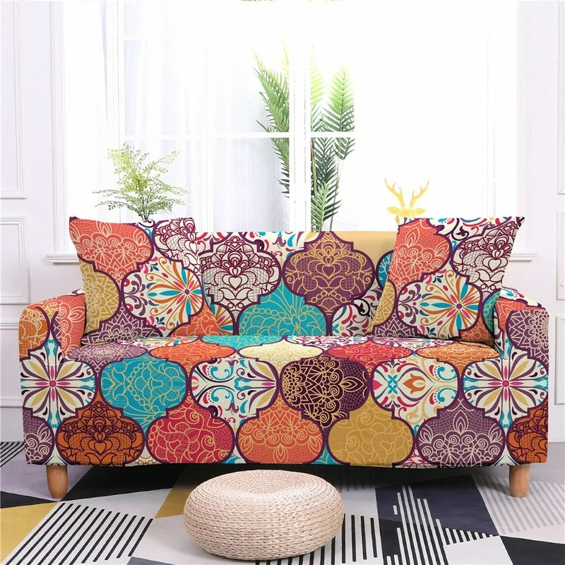 

Bohemian Corner Sofa Covers Dust-proof Armchair Sofa Chaise Cover Lounge Living Room Anti-dirty Sectional Sofa Protector