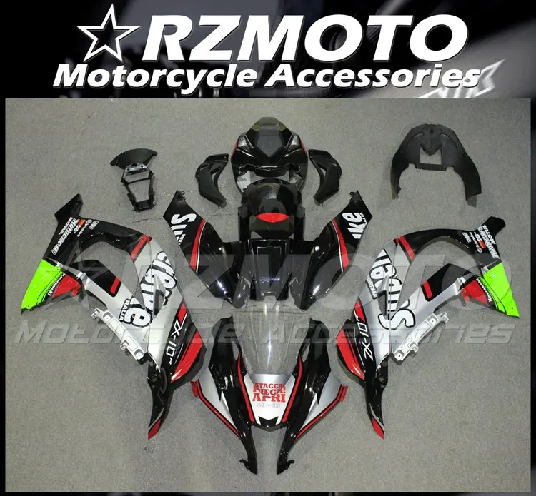 

Injection Molding New ABS Whole Fairings Kit Fit for Kawasaki Ninja ZX-10R 2016 2017 2018 2019 2020 Bodywork set Red silver