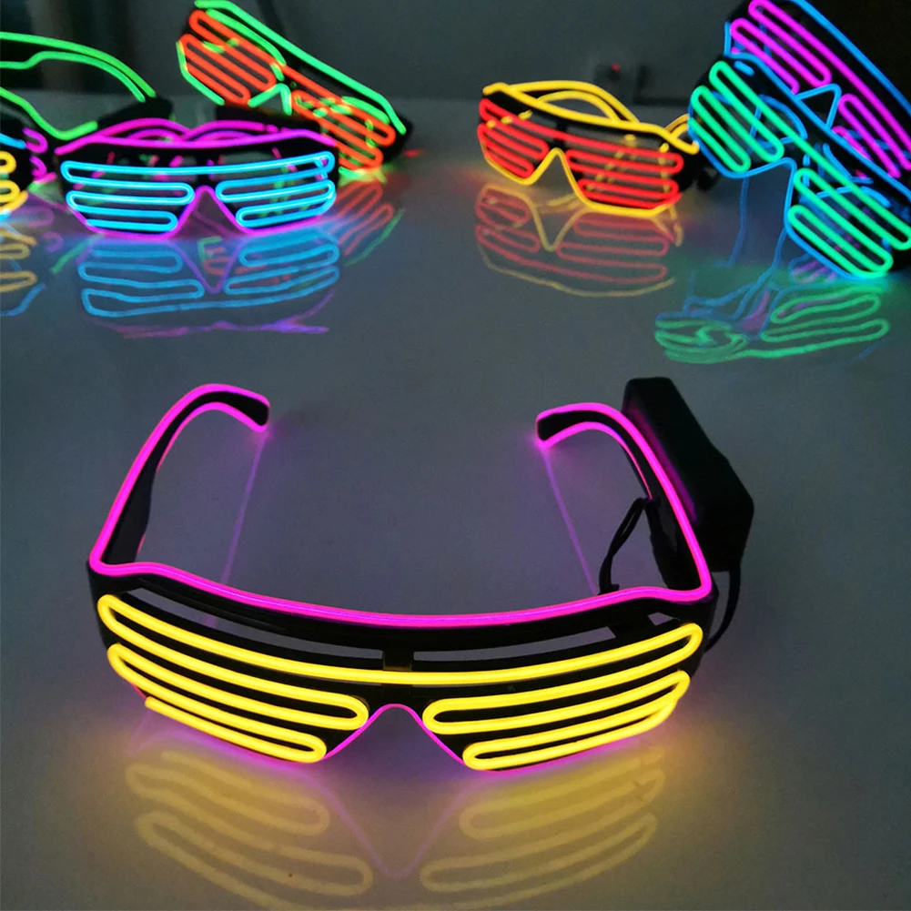 

Glowing Glasses LED Gafas Luminous Bril Neon Christmas Glow Sunglasses Flashing Light Glass for Party Supplies Prop Costumes New