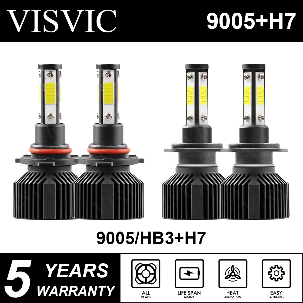 

For Kia Forte 2017-2018 Comb Kit 9005 H7 LED Headlight High Low Beam 6K White