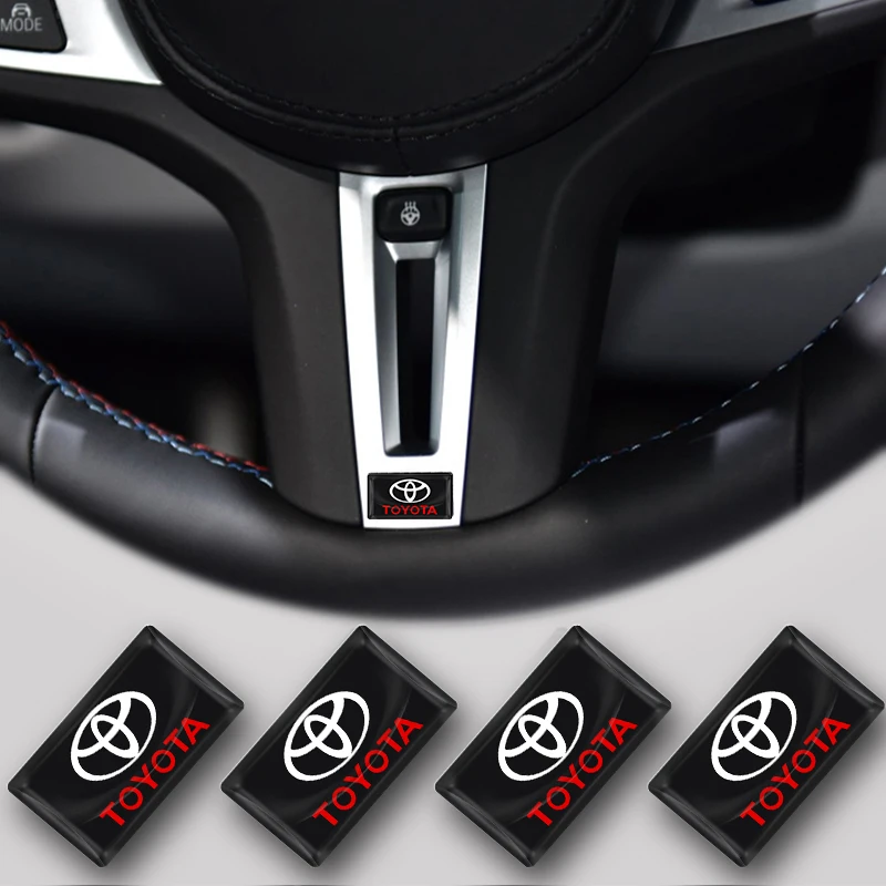 

10pcs Car Small Badge Steering Wheel Sticker For Toyota Corolla Yaris Chr Auris RAV4 Land Cruiser Camry Highlander Etios Prius